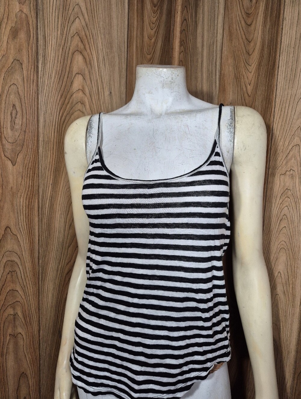 A.L.C Black & White Striped Linen Tank Top Sz XS
